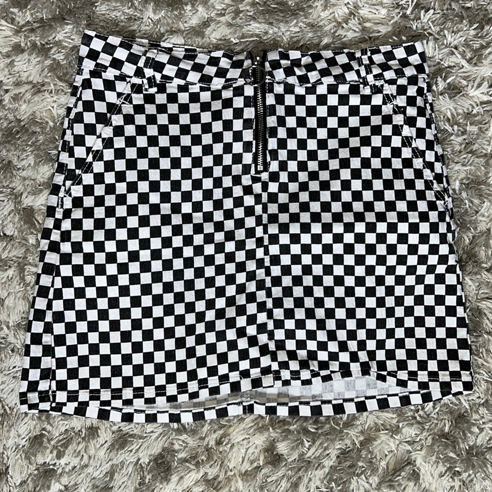 American Bazi Black Checkered Skirt